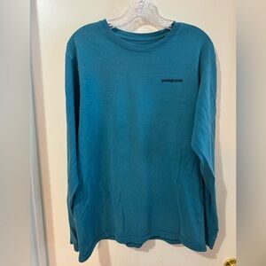 Patagonia Men's Blue Graphic Print Logo Long Sleeve T-Shirt Regular Fit M